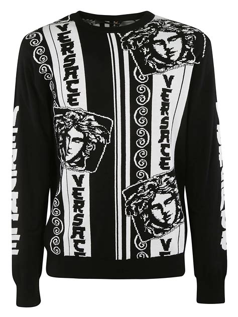 versace versus pullover herren|Versace crew neck sweater.